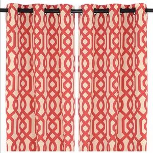 Red and Tan Trellis Curtains from Kirklands set of 4 - 84”